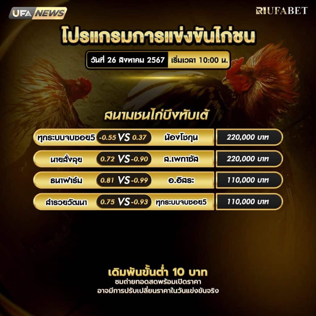 โปรแกรมไก่ชน26-8-67