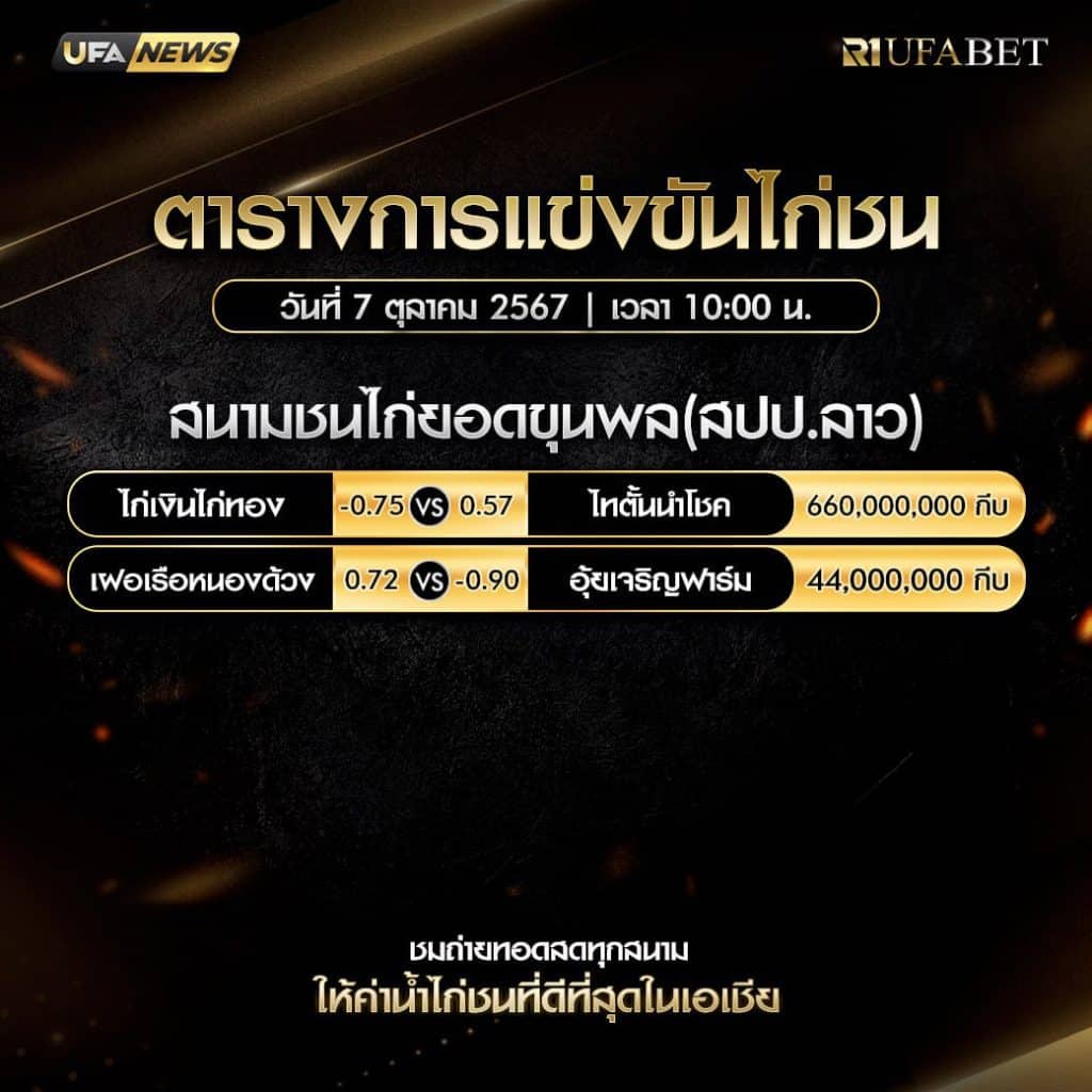 ตารางไก่ชน7-10-67