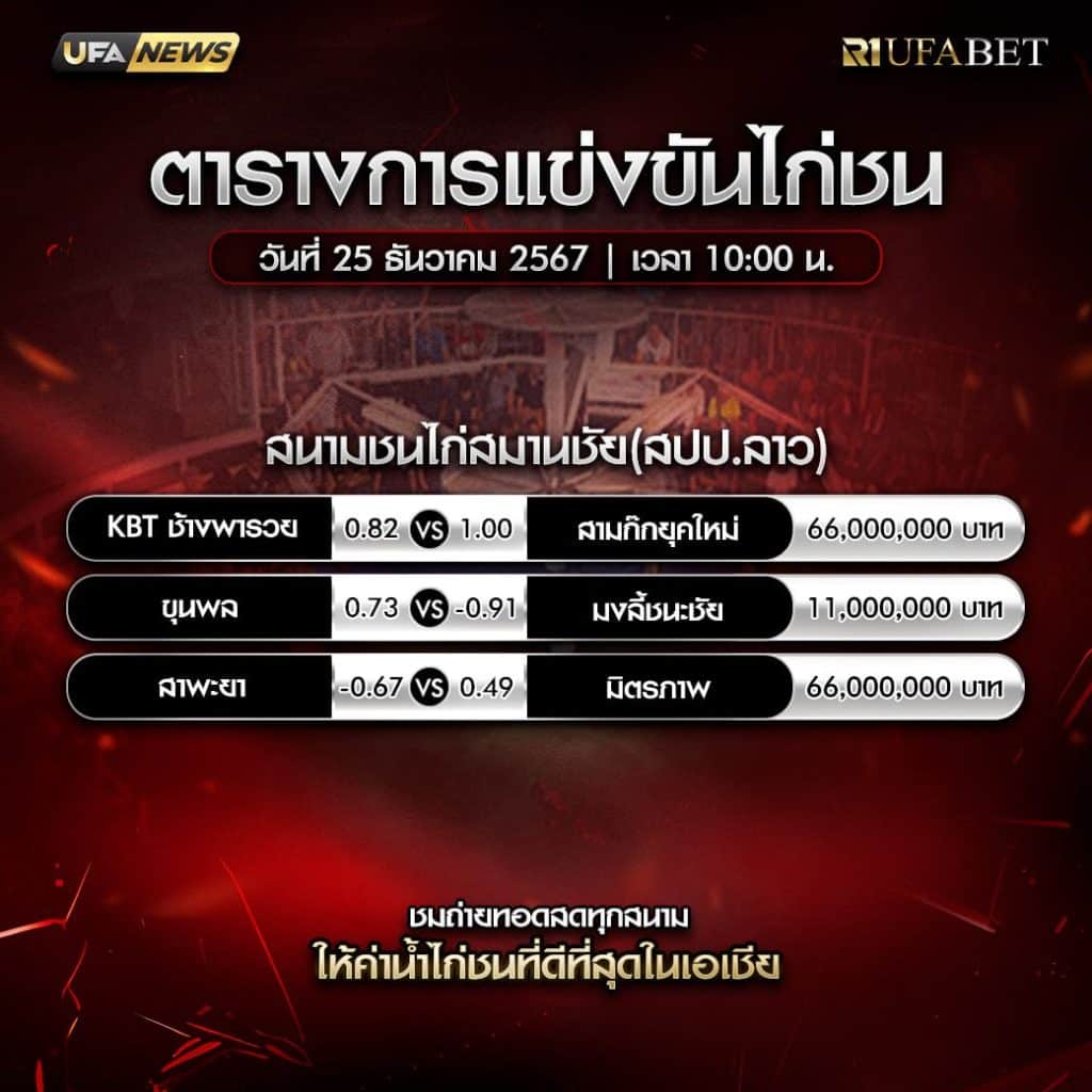 ตารางไก่ชน25-12-67
