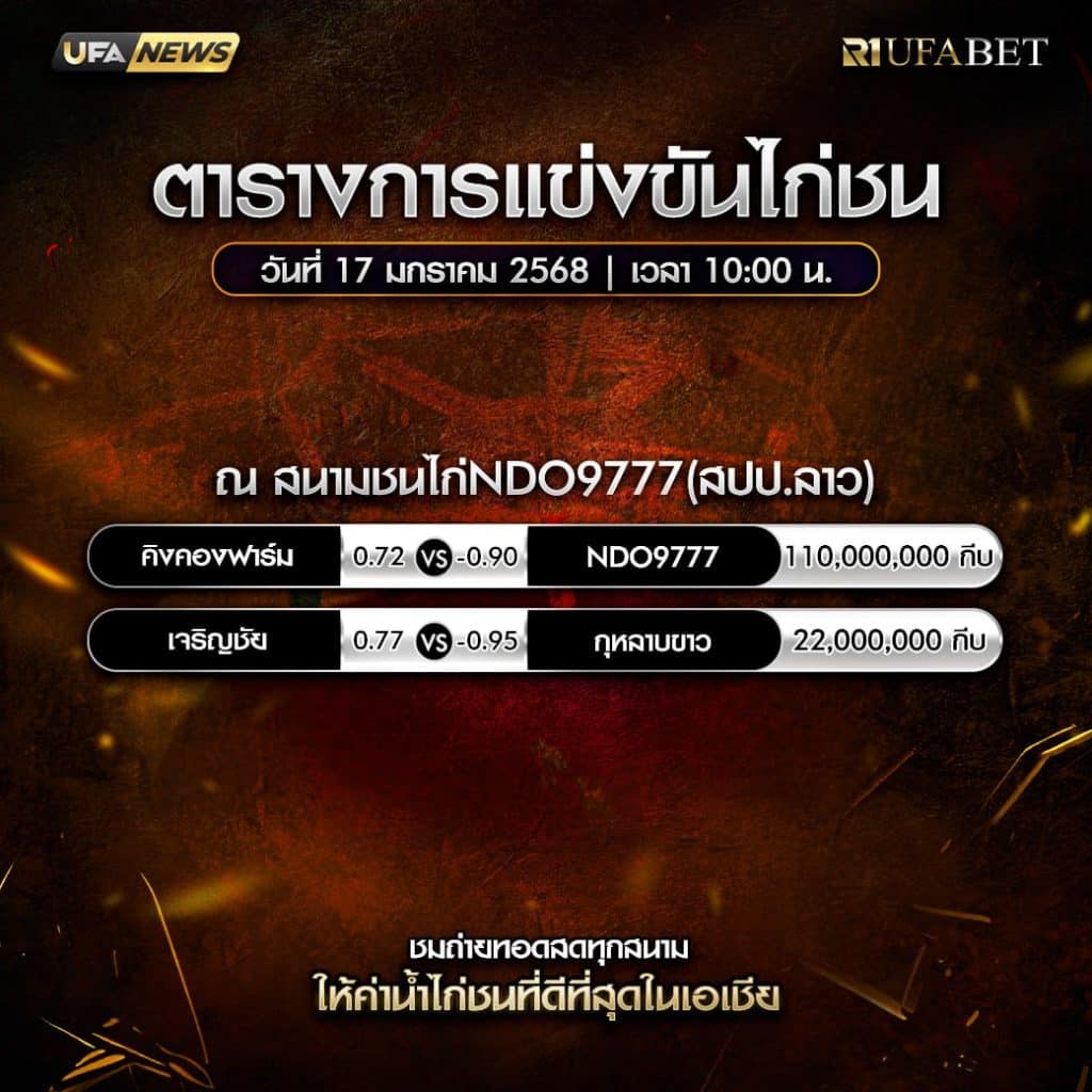 ตารางไก่ชน17-01-68