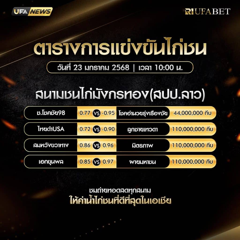 ตารางไก่ชน23-01-68