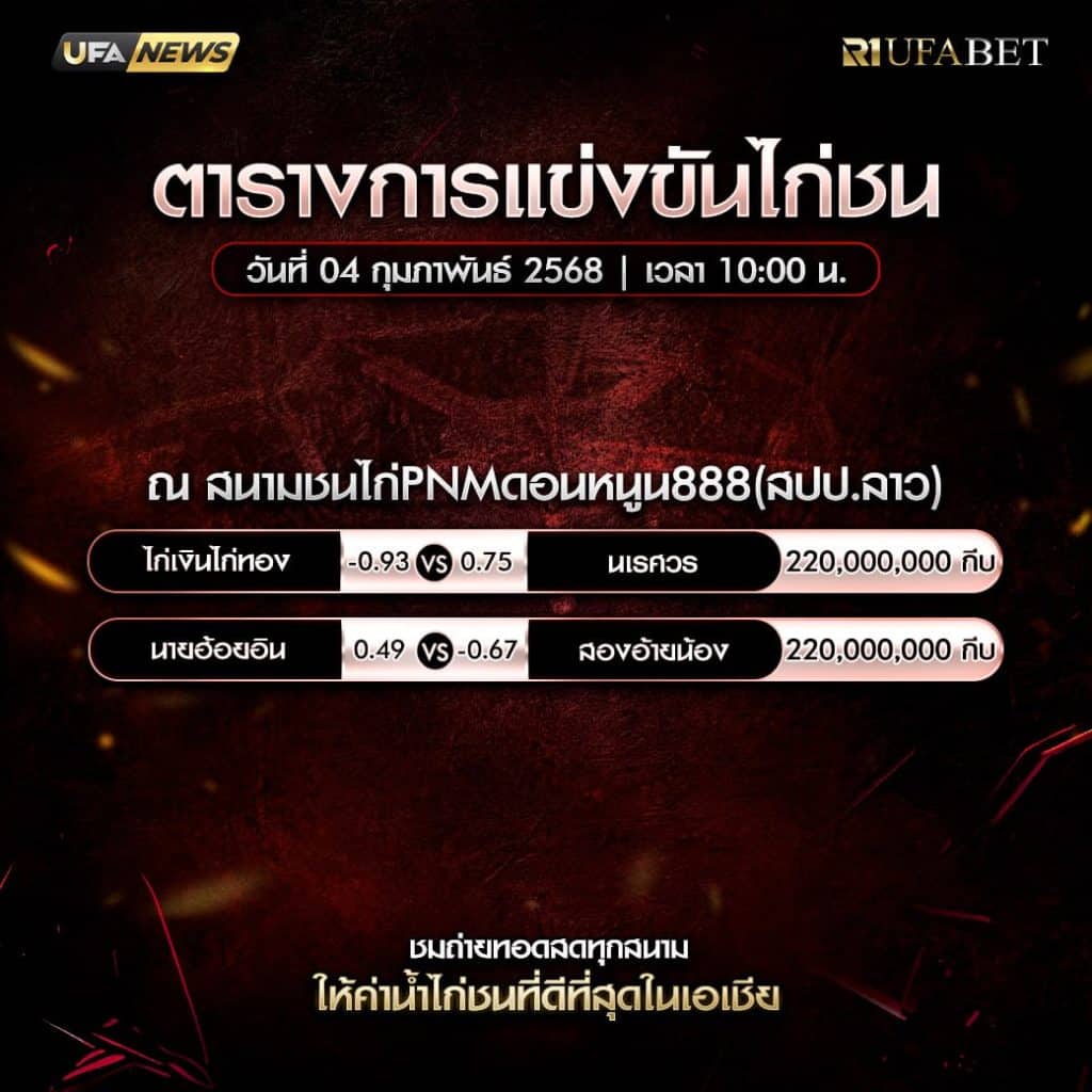 ตารางไก่ชน04-02-68
