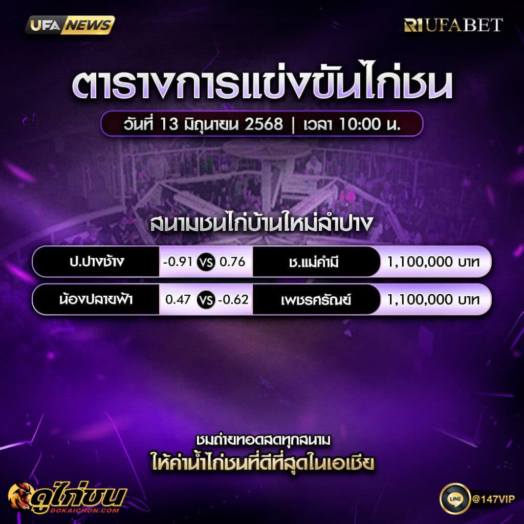 ตารางไก่ชน13-06-68