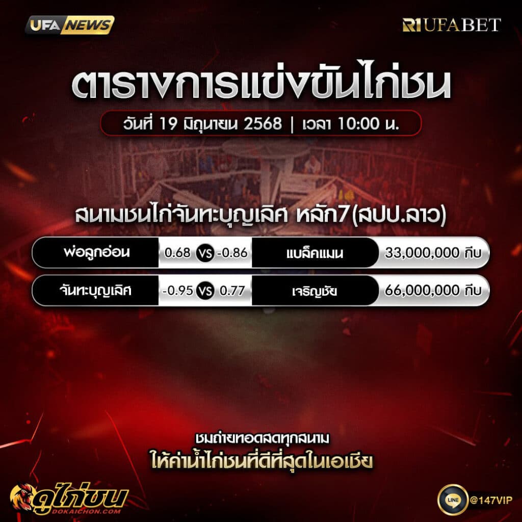 ตารางไก่ชน19-06-68