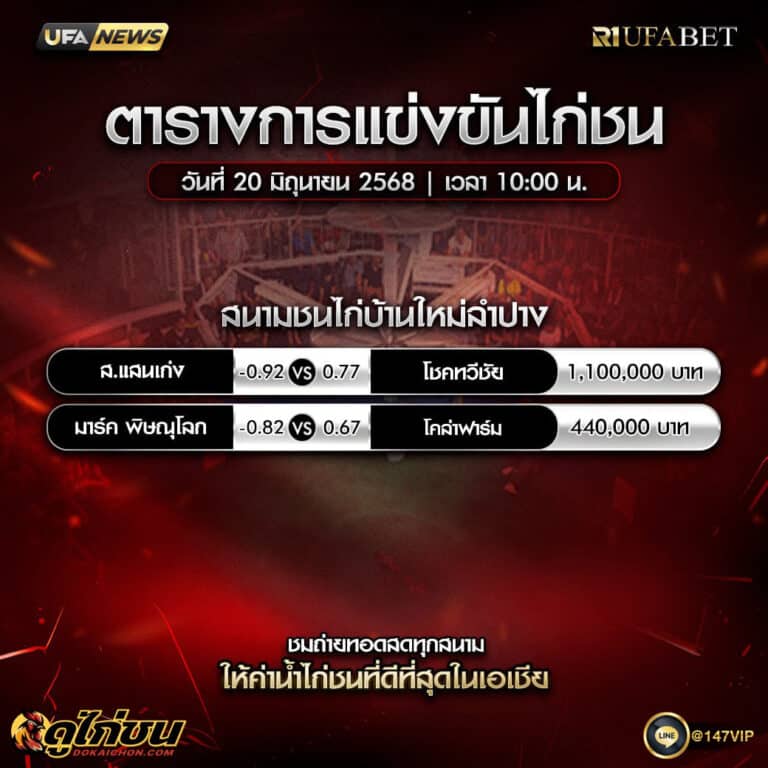 ตารางไก่ชน20-06-68