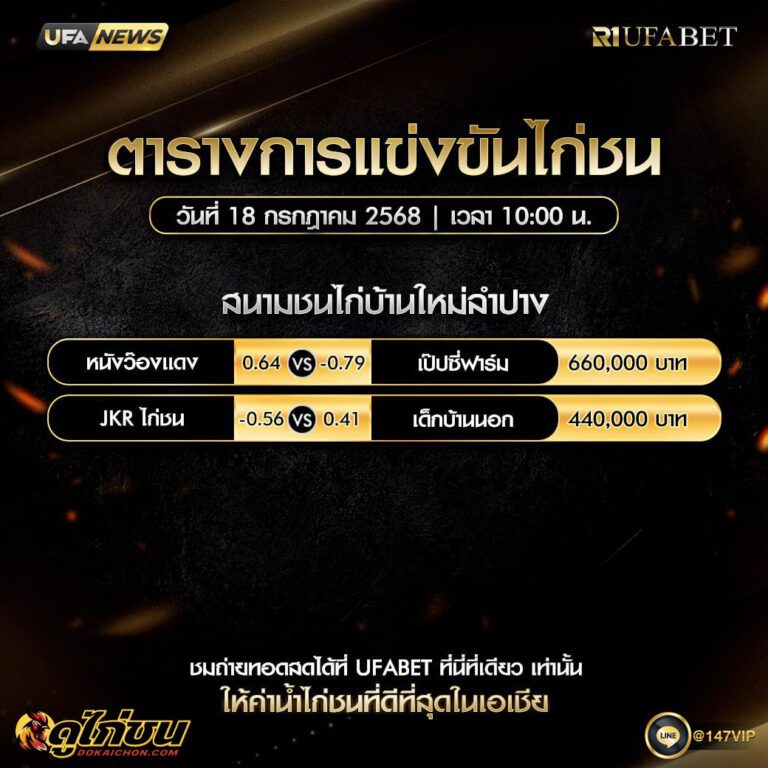 ตารางไก่ชน18-07-68