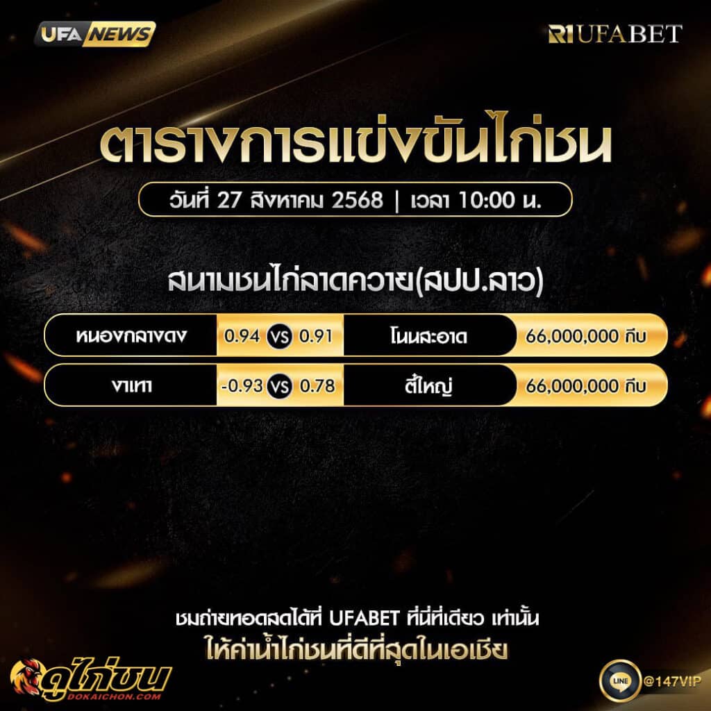 ตารางไก่ชน27-08-68