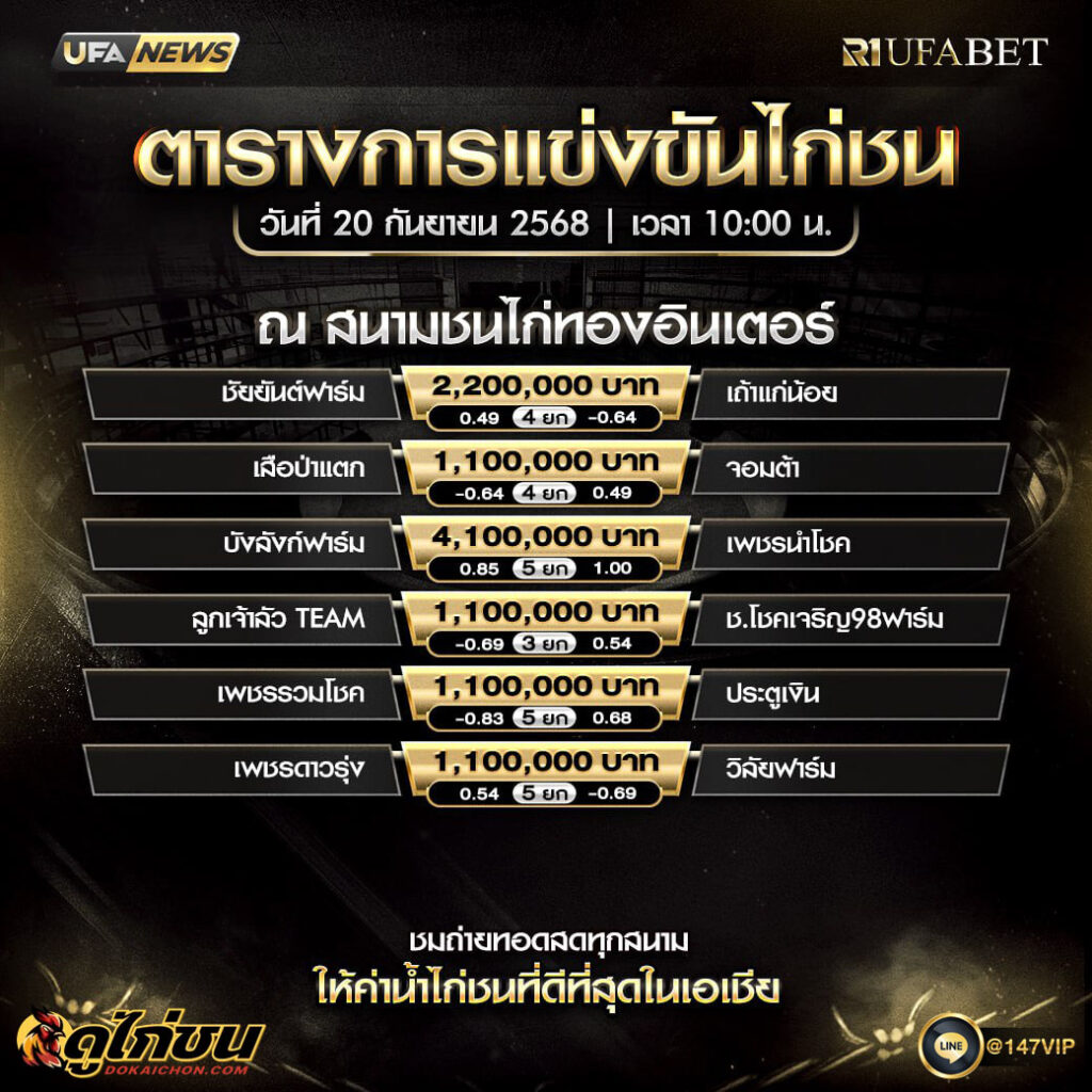 ตารางไก่ชน20-09-68