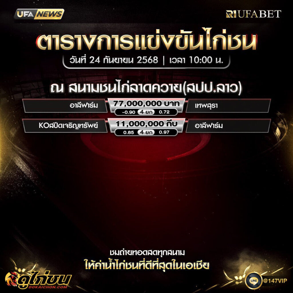 ตารางไก่ชน24-09-68