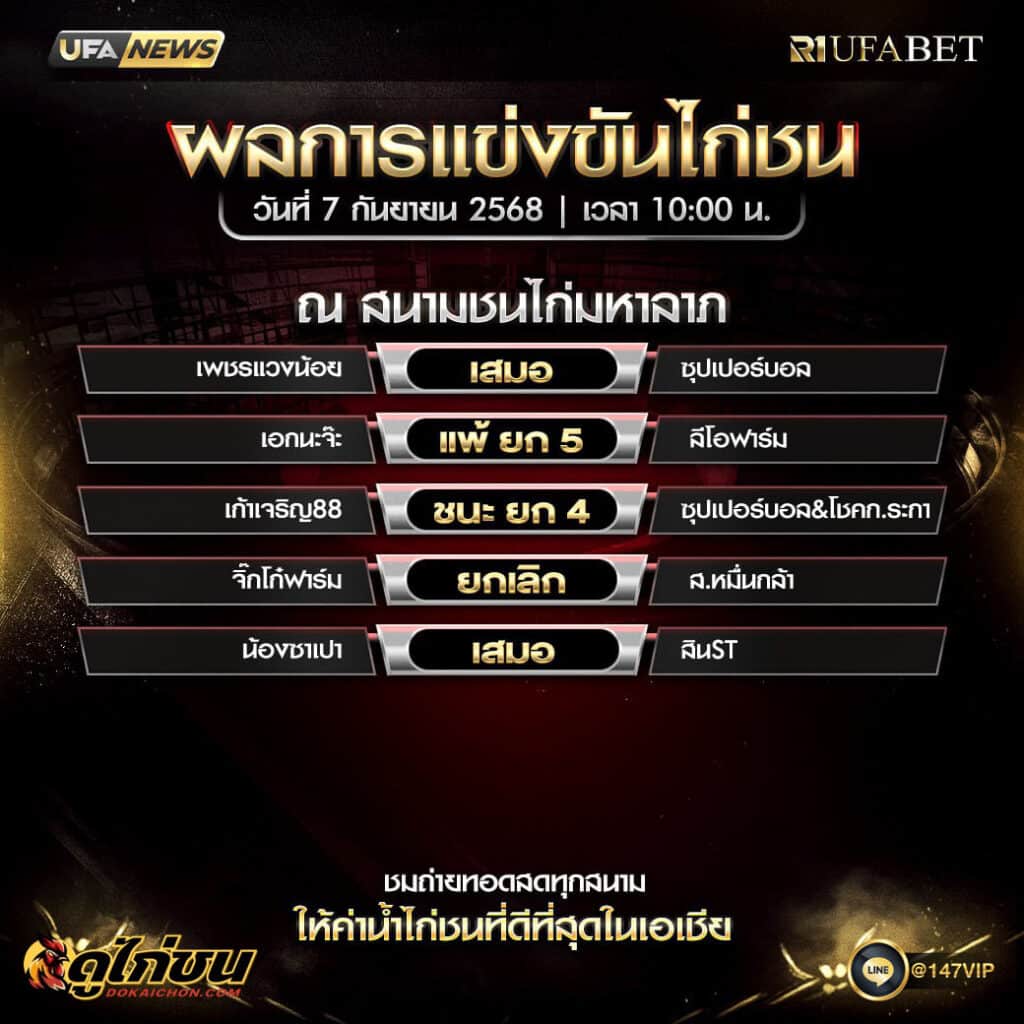 ผลไก่ชน07-09-68