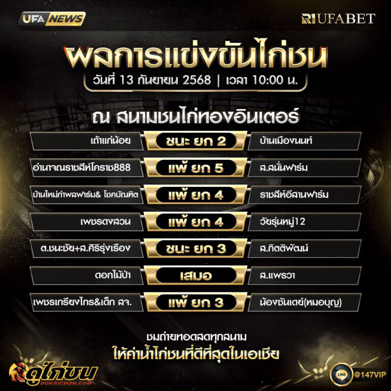 ผลไก่ชน13-09-68