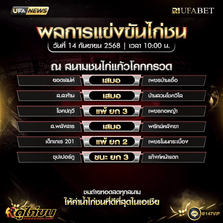 ผลไก่ชน14-09-68