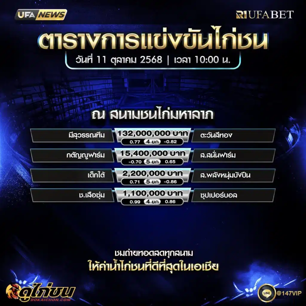 ตารางไก่ชน11-10-68
