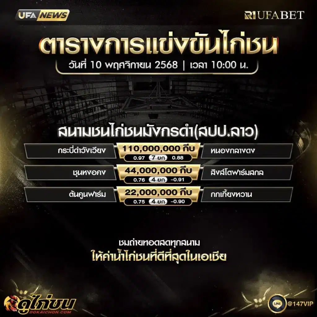 ตารางไก่ชน 10-11-68