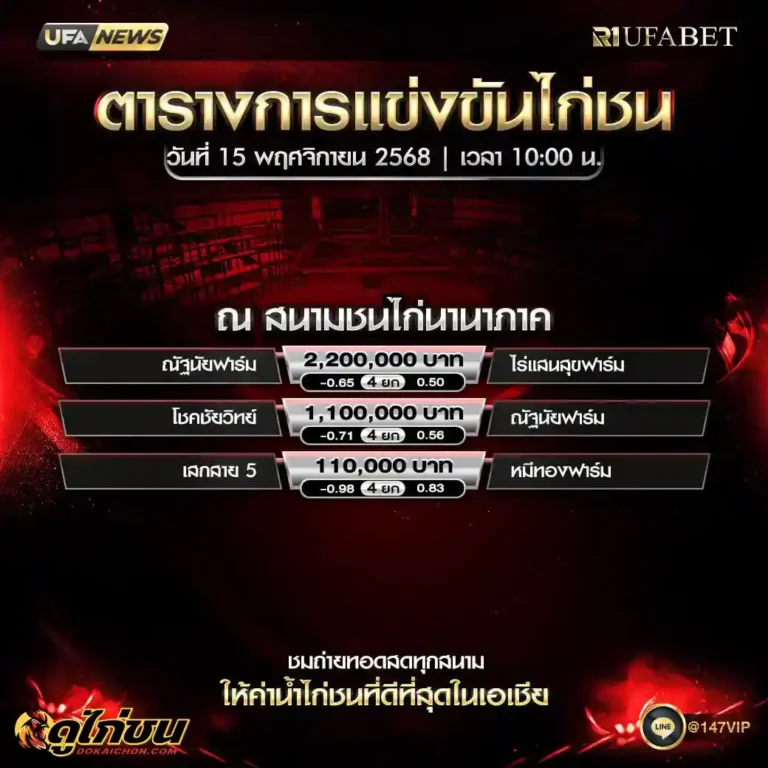 ตารางไก่ชน 15-11-68