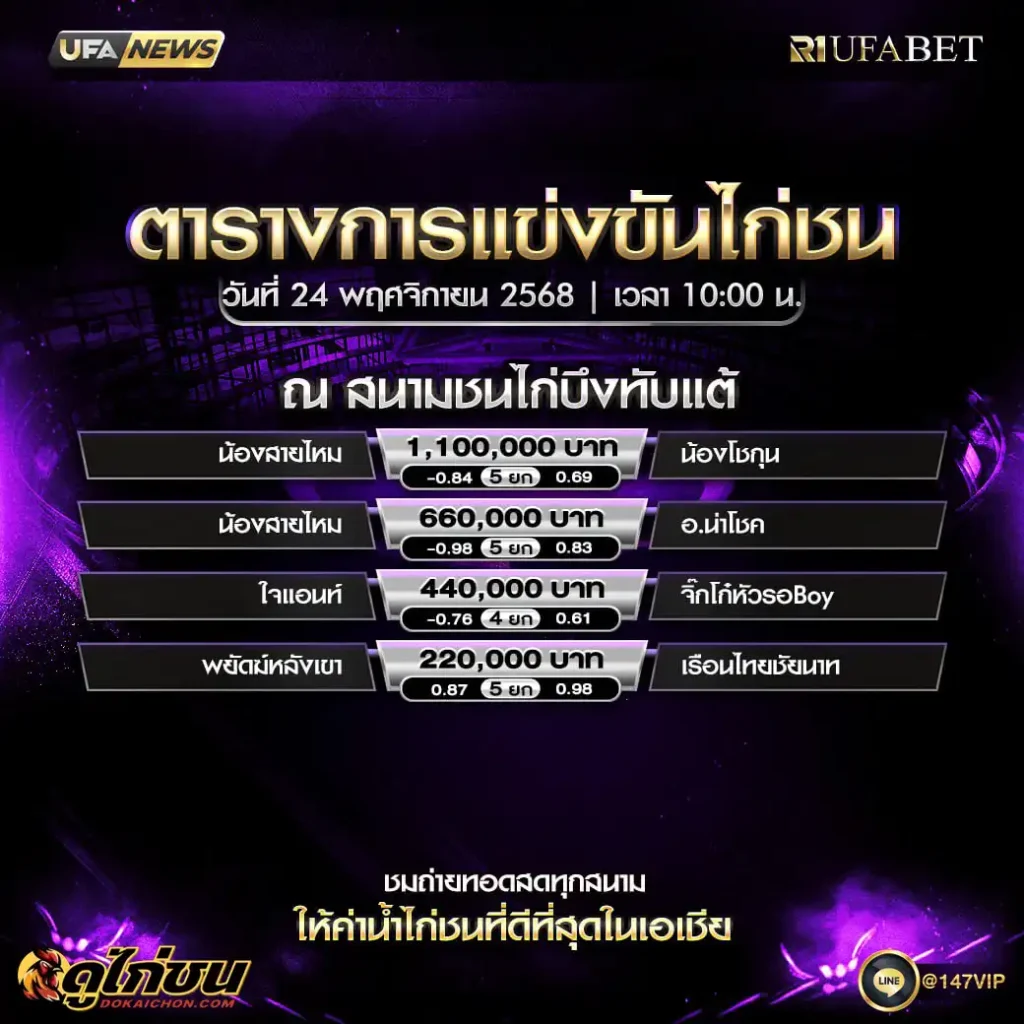ตารางไก่ชน 24-11-68