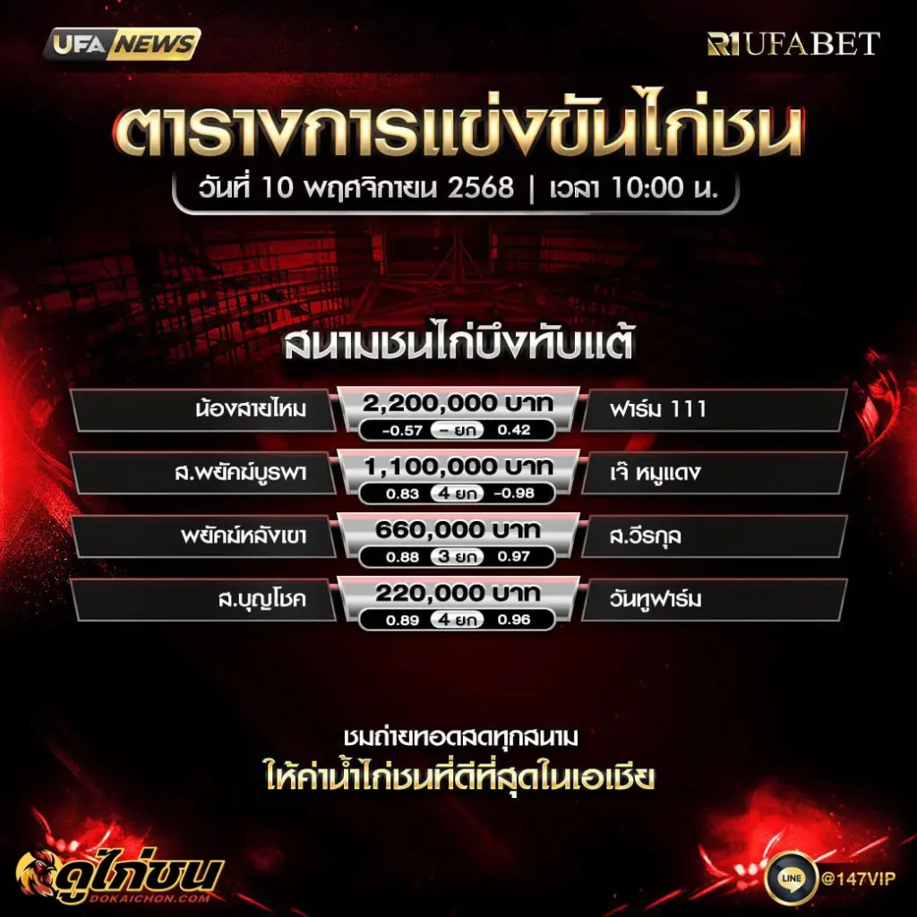 ตารางไก่ชน10-11-68