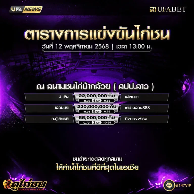 ตารางไก่ชน12-11-68