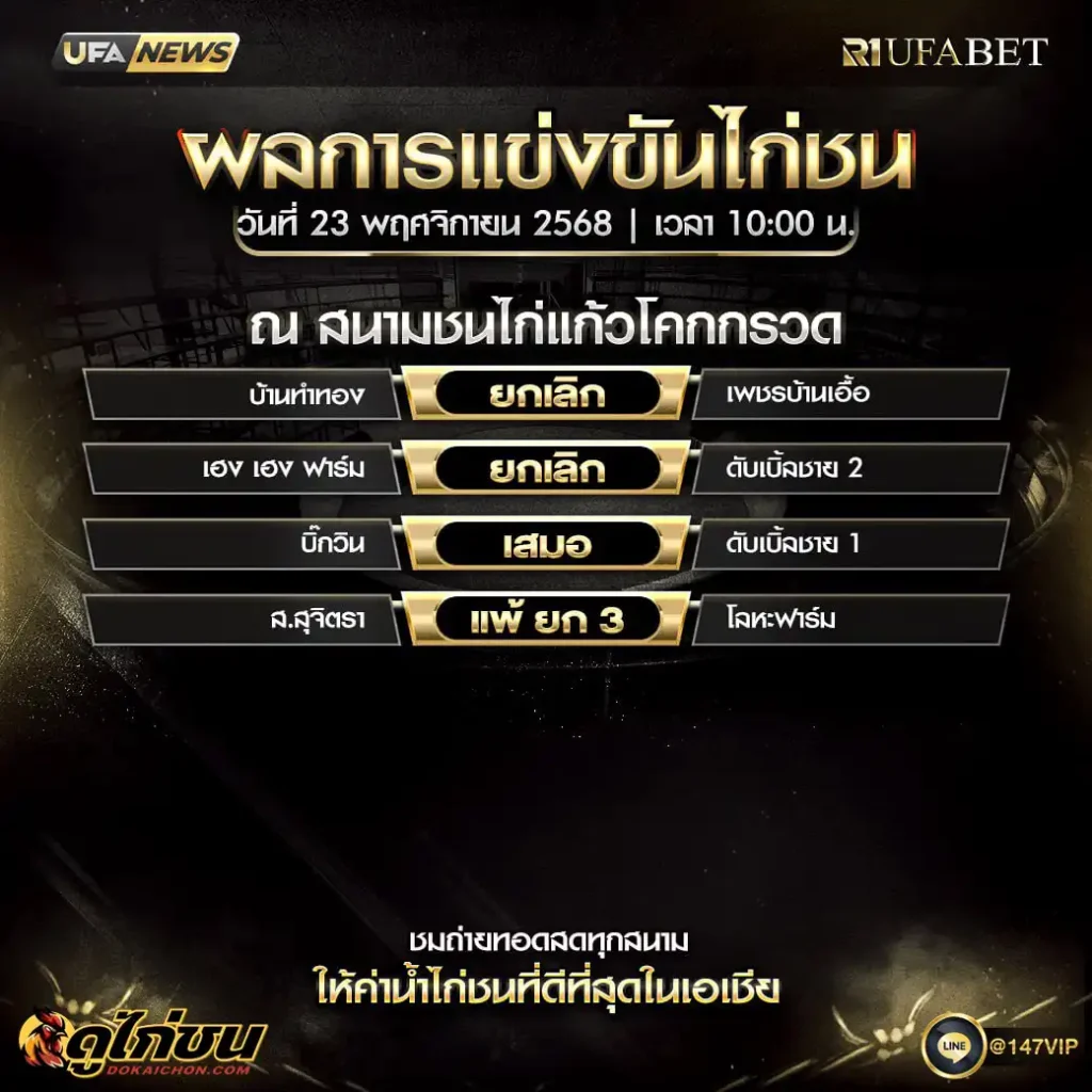 ผลไก่ชน 23-11-68