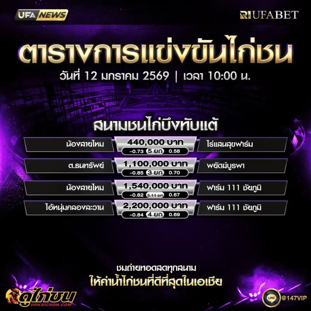 ตารางไก่ชน12-01-69