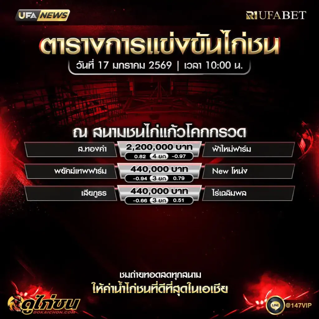 ตารางไก่ชน17-01-69