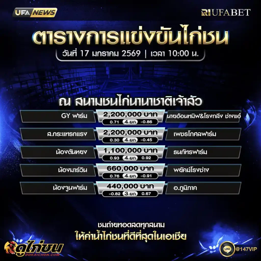 ตารางไก่ชน17-1-69