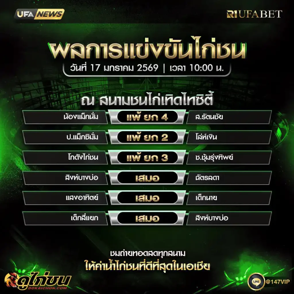 ผลไก่ชน 17-01-69